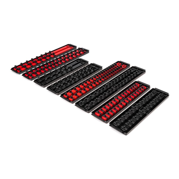 1/4, 3/8, 1/2 Inch Drive Socket Rail and Tray Set (196-Tool)